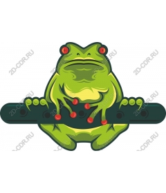  Whimsical frog on a musical instrument