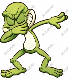 Funny green cartoon character
