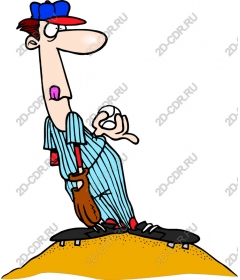  Cartoon baseball pitcher