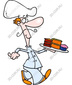 Funny chef with dessert