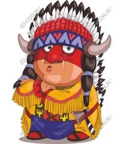 The main character of the cartoon "Indian chief"