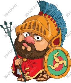  Cartoon warrior in armor