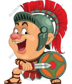 Funny cartoon Roman soldier