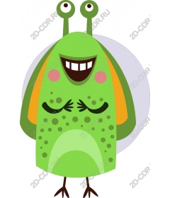  Happy green character