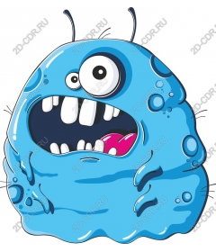 Whimsical blue monster