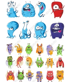 Set of cliparts "Monsters — - Fancy
