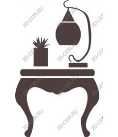  Elegant side table with lamp and plant