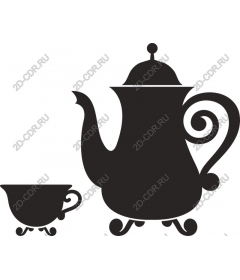  Elegant teapot and Cup