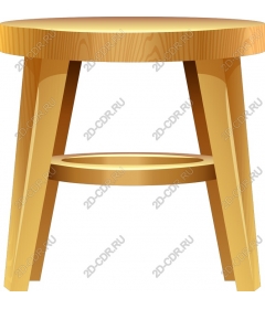  A stool from wood in a rustic style