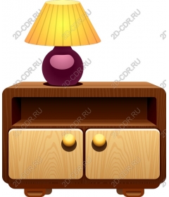 Cozy wooden bedside table with lamp