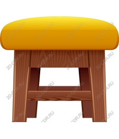 Yellow stool with cushion