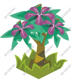  Tropical tree with purple flowers