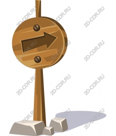  Directional sign made of wood rustic