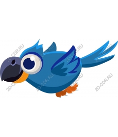  Bright blue cartoon bird