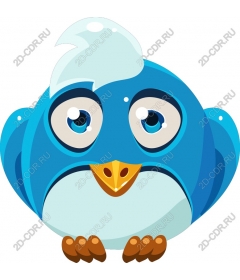  Charming blue cartoon bird