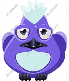 Whimsical purple bird