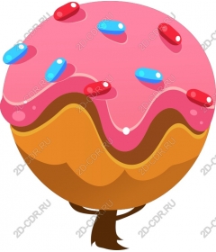 Whimsical tree of cones of ice cream