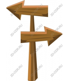  Directional sign made of wood