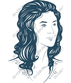  Elegant woman with flying hair