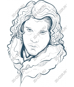  A portrait of a character with curly hair