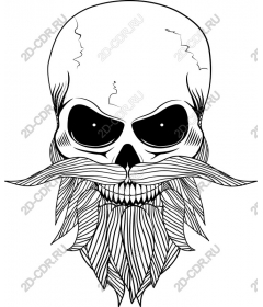 Intricate skull with a mustache