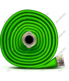  Bright green garden hose