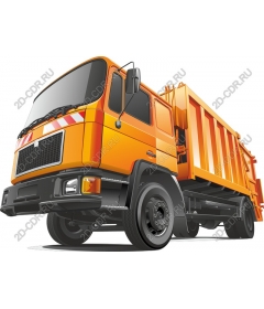  Bright orange garbage truck