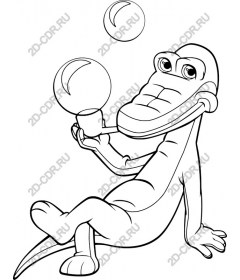  Charming crocodile, blowing bubbles