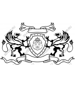 Majestic emblem with a Griffin and a lion