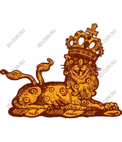 Majestic crowned lion