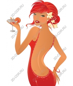 Glamorous red dress with a cocktail