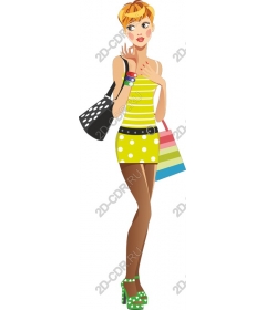  Chic fashion: fashion woman in polka dot