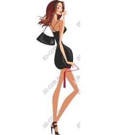  Elegant fashion confident woman with handbag