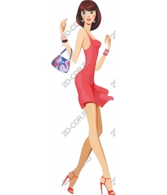  The chic fashionista in red dress