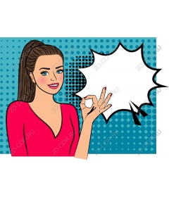 Charming woman with speech bubble