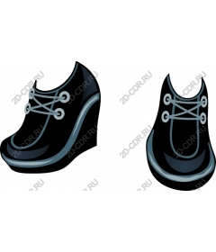  Black set of shoes on the wedge