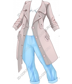  The chic trench coat and casual pants