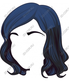  Dark blue wavy hair