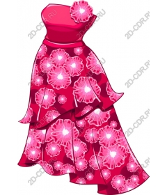  Elegant pink dress with floral print