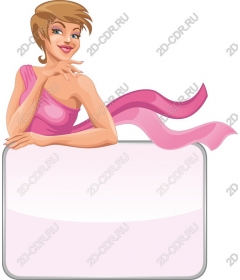  Charming woman with a custom pink banner