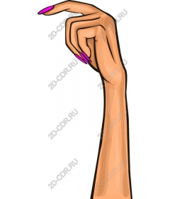  Elegant hand with pink nails