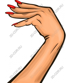  Elegant hand with red nails