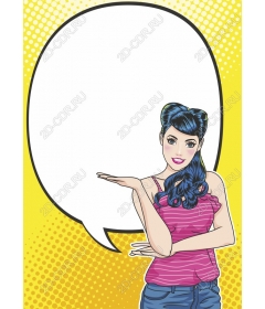 Woman in pop art style with speech bubble