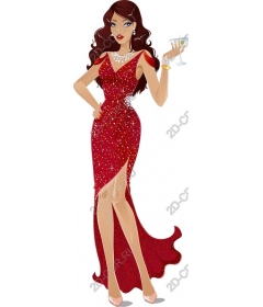 Glamorous evening gown red