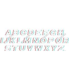  A collection of 3D anaglyph letters of the alphabet