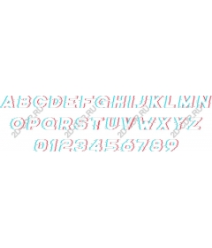  A collection of 3D anaglyph letters of the alphabet