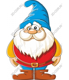  Cartoon leprechaun in a blue hat and red tunic