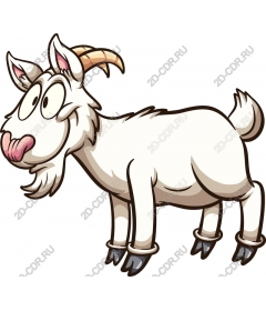 Playful cartoon goat