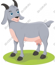 Playful cartoon goat