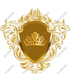  Elegant gold shield with floral motif